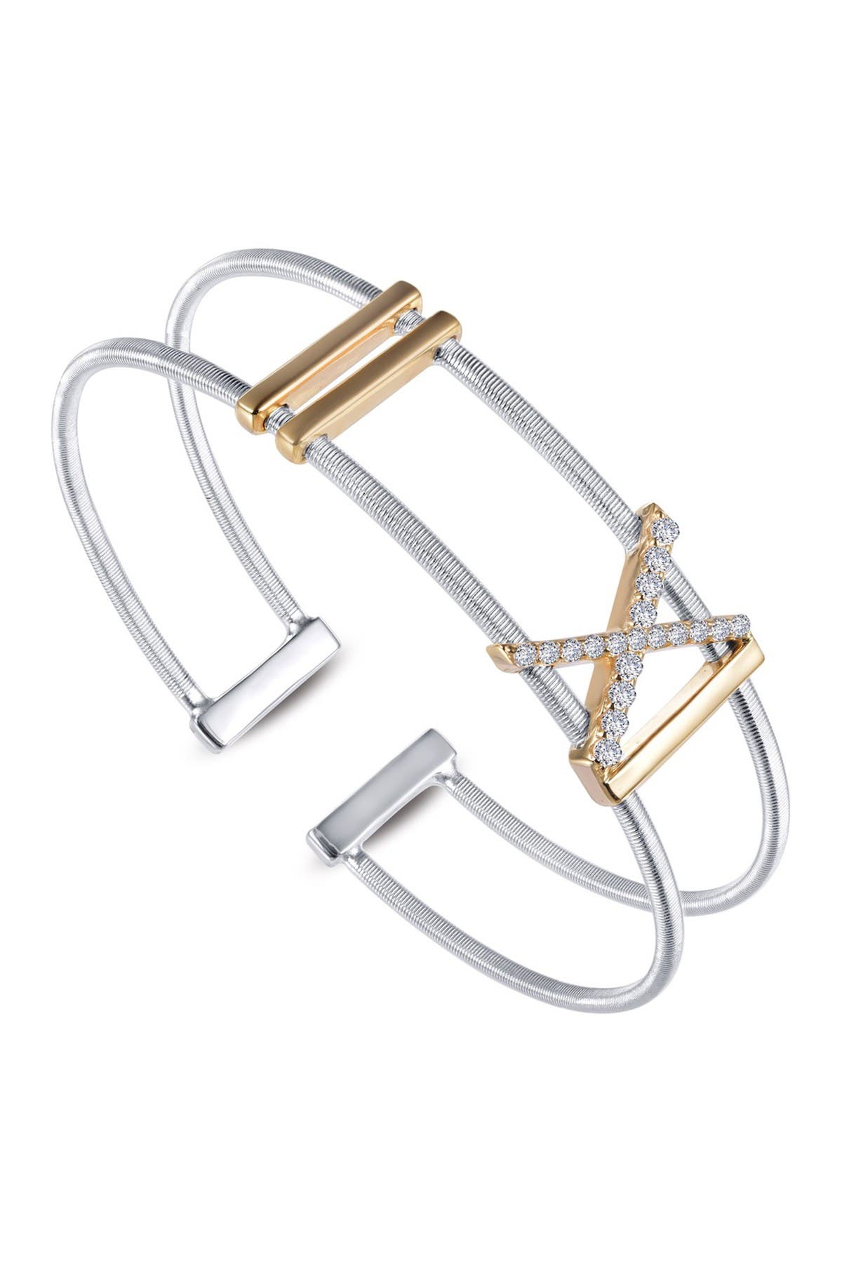 Glitzs Jewels Sterling Silver Simulated Diamond-Cut Satin Flex Bangle Glitzs Jewels Sterling Silver Simulated Diamond-Cut Satin Flex Bangle